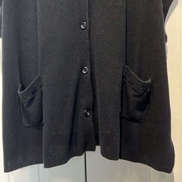 Dark Navy Blue Cap Sleeve Button Up Cardigan Size 3X - Picture 4 of 13